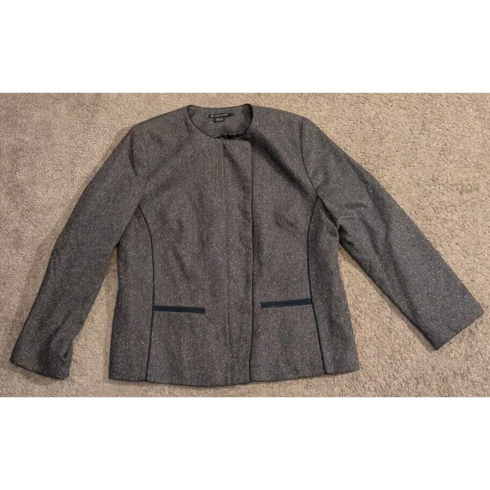 Vintage Pendleton Blazer Full Zip Flecked Wool Tweed Jacket Women's 16